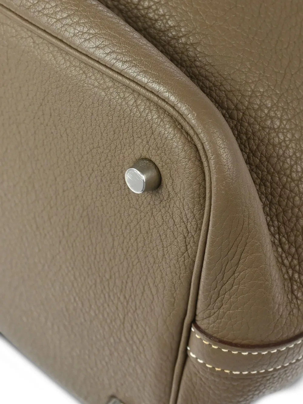 Pre-owned Hermes 2009 Clemence Picotin Lock Handbag In Brown