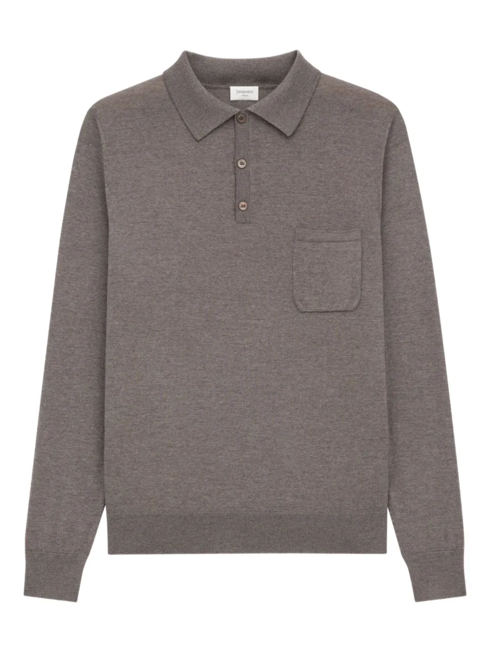 Saint Laurent patch-pocket polo shirt Bruin