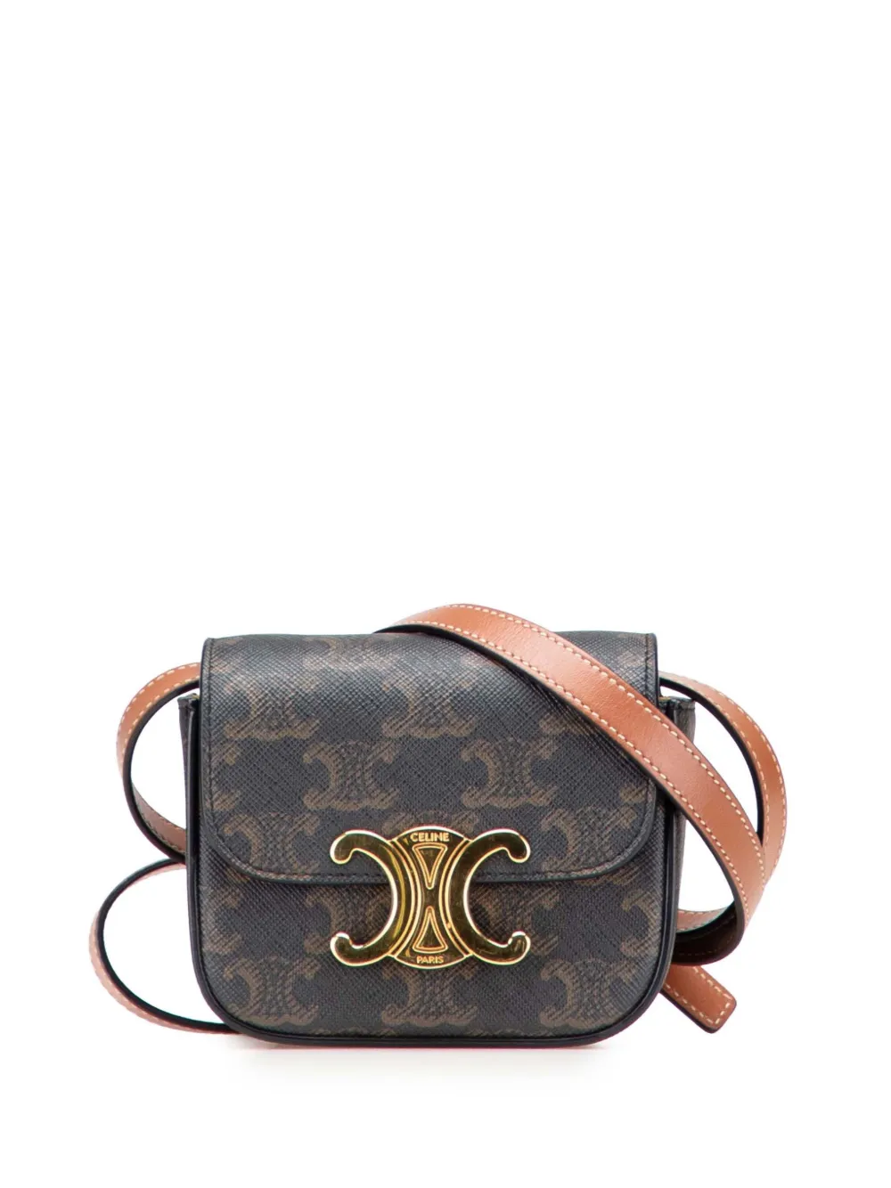 2022 Mini Triomphe Coated Canvas Triomphe crossbody bag