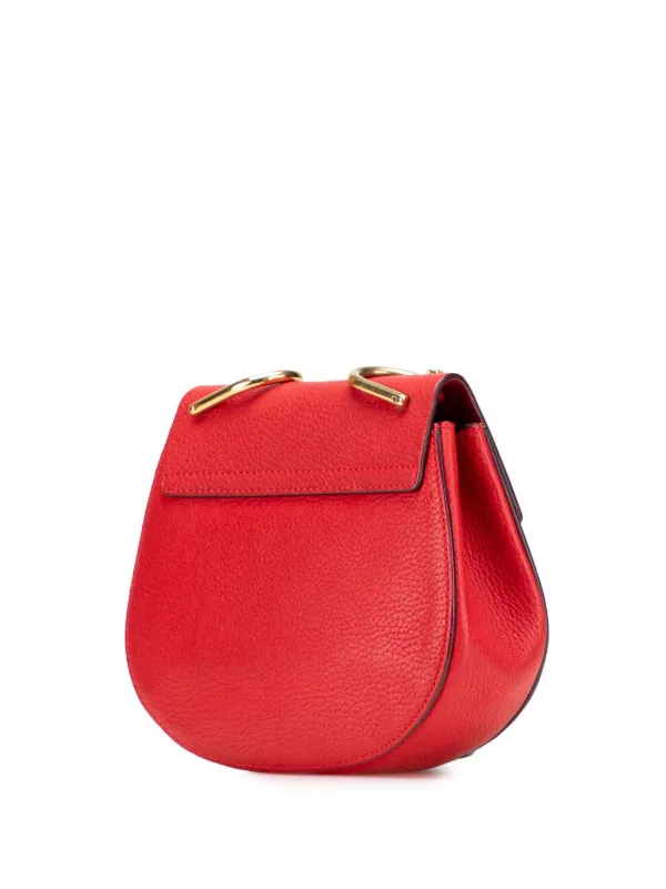 Chloé Pre-Owned 2016 Small Drew Leather Crossbody Bag Red
