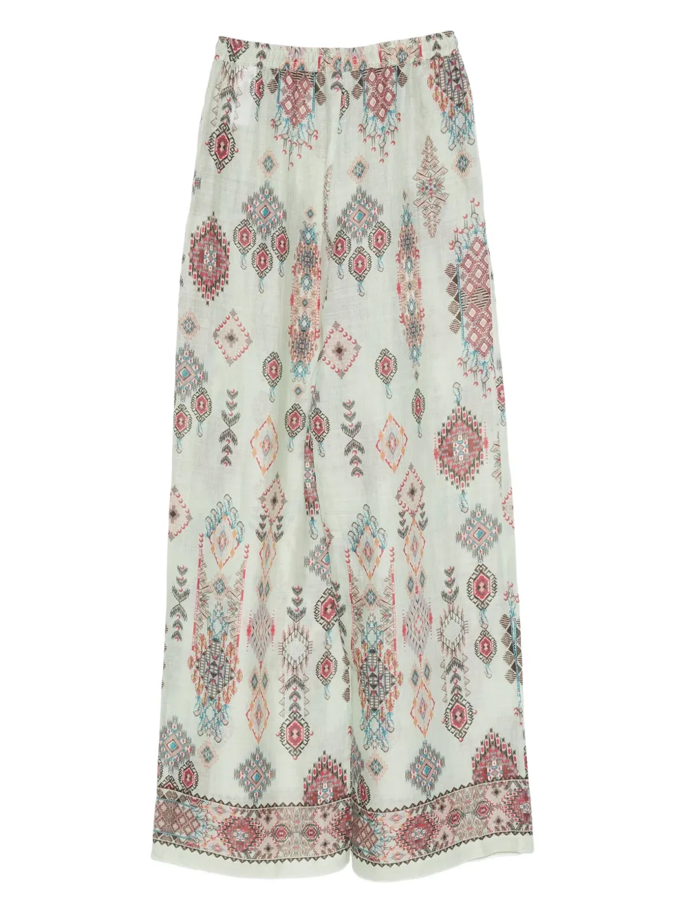 Ermanno Scervino geometric-print ramie trousers | Wide-Leg Pants | Image 2