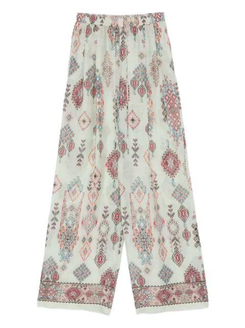 Ermanno Scervino geometric-print ramie trousers
