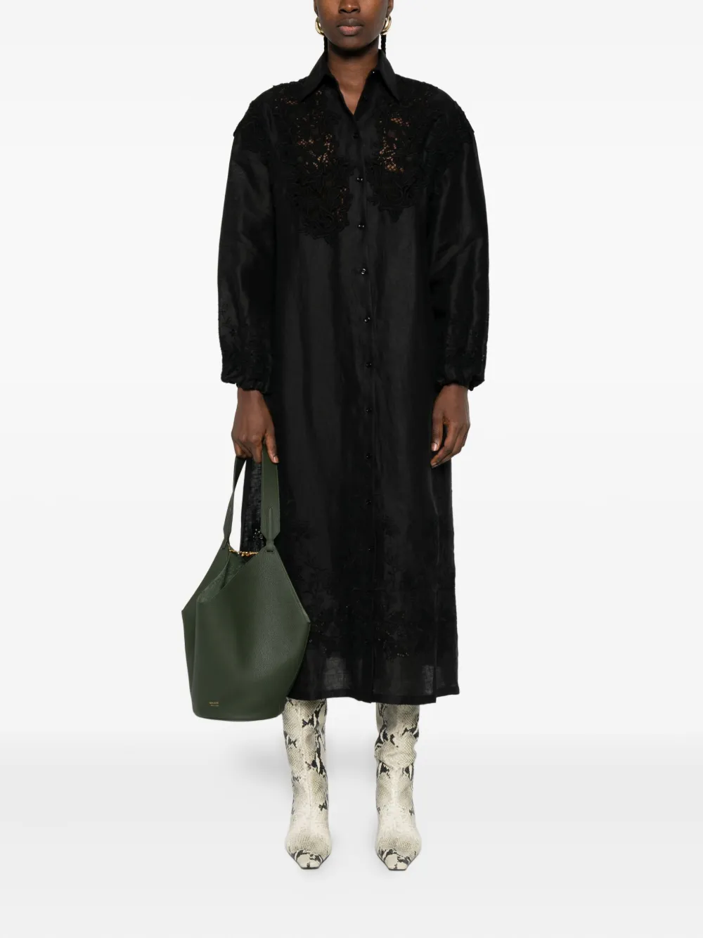 Ermanno Scervino embroidered collar shirt - Zwart
