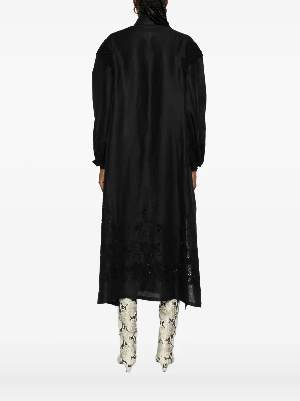 Ermanno Scervino Blouse met geborduurde kraag Zwart