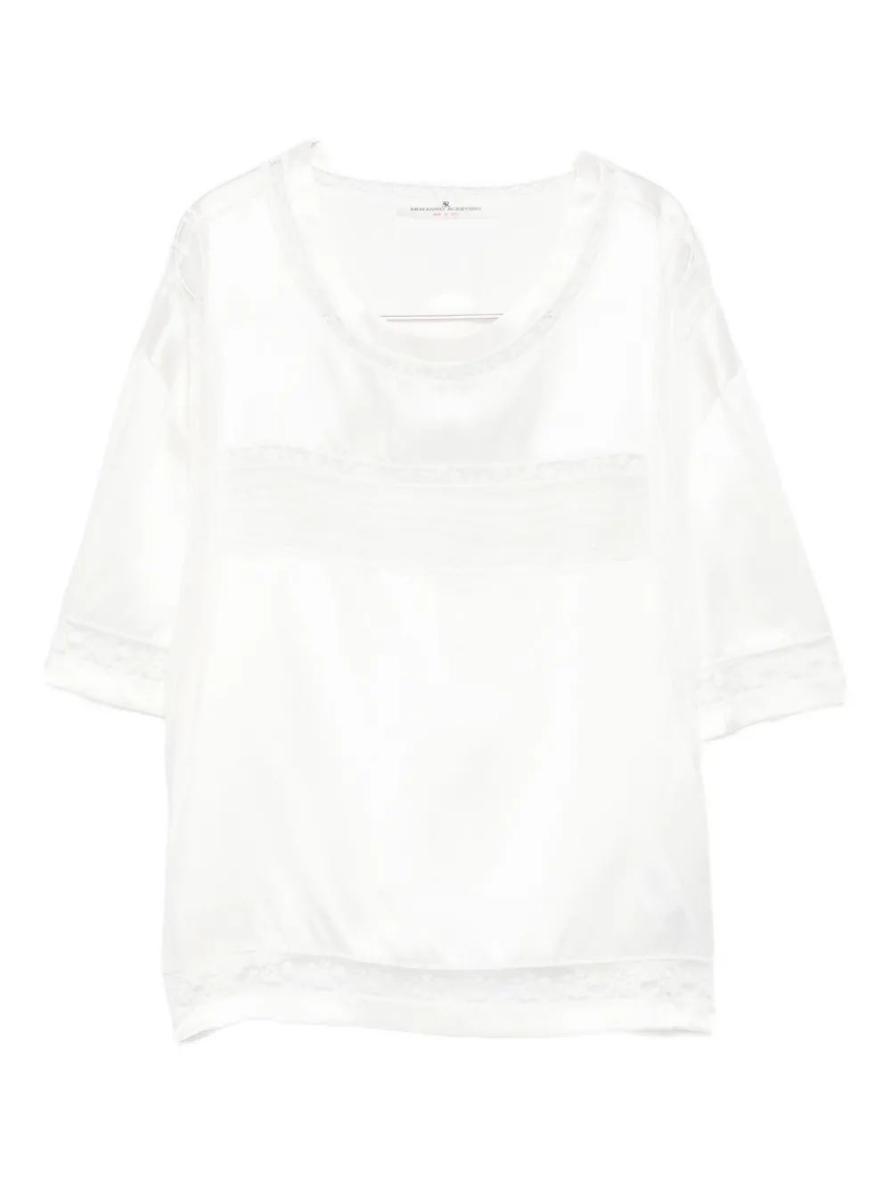 Ermanno Scervino Lace-trimmed Silk Top In White