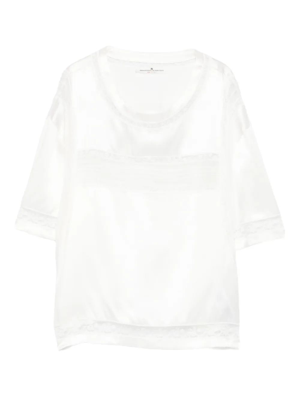 Ermanno Scervino lace-trimmed silk top | White | Image 1