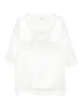 Ermanno Scervino lace-trimmed silk top - White