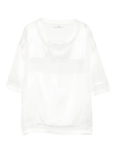 Ermanno Scervino lace-trimmed silk top