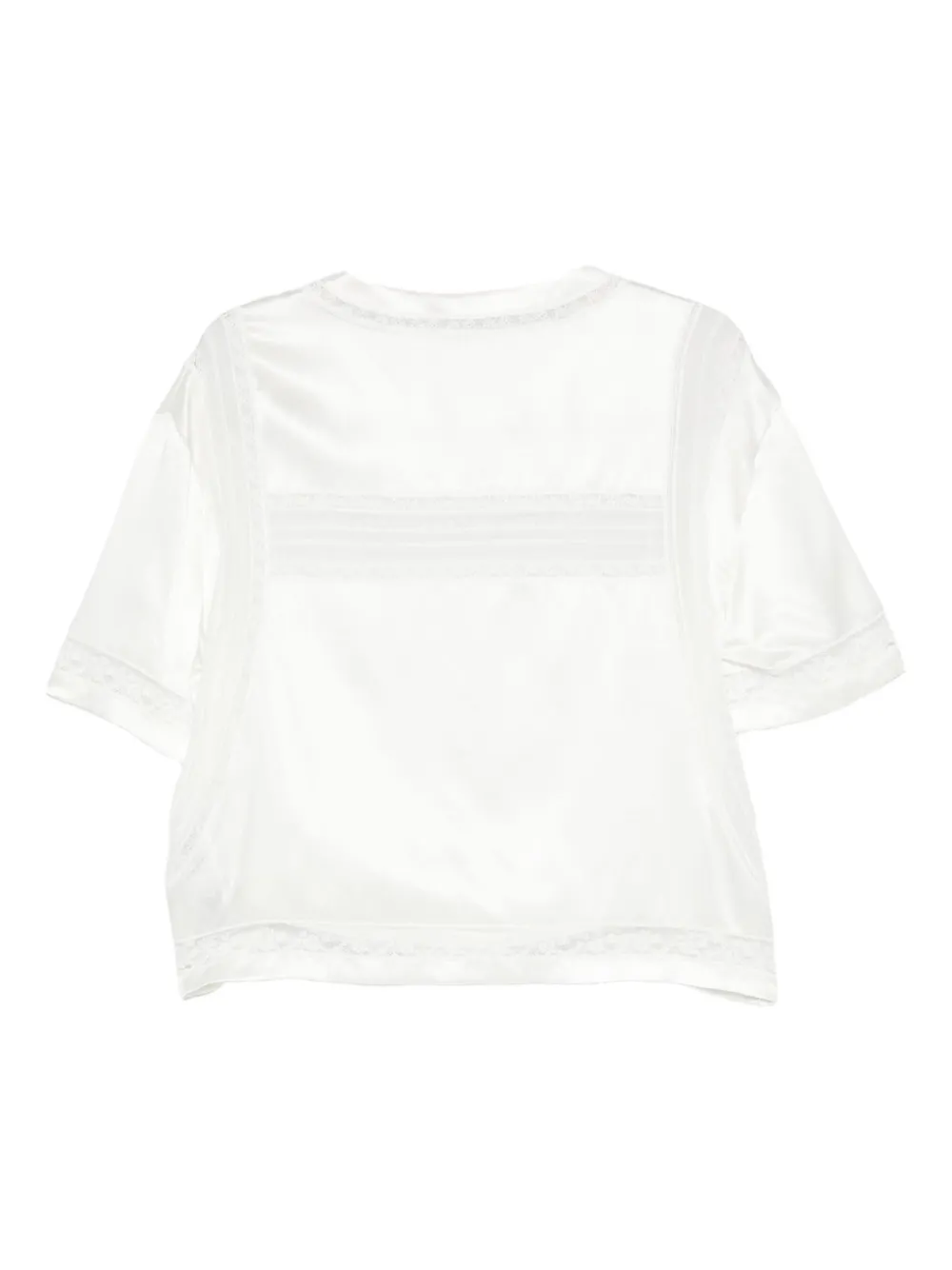 Ermanno Scervino lace-trimmed silk top | Blouses | Image 2