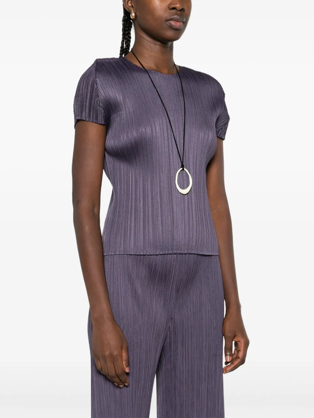 Pleats Please Issey Miyake Geplooide top Blauw