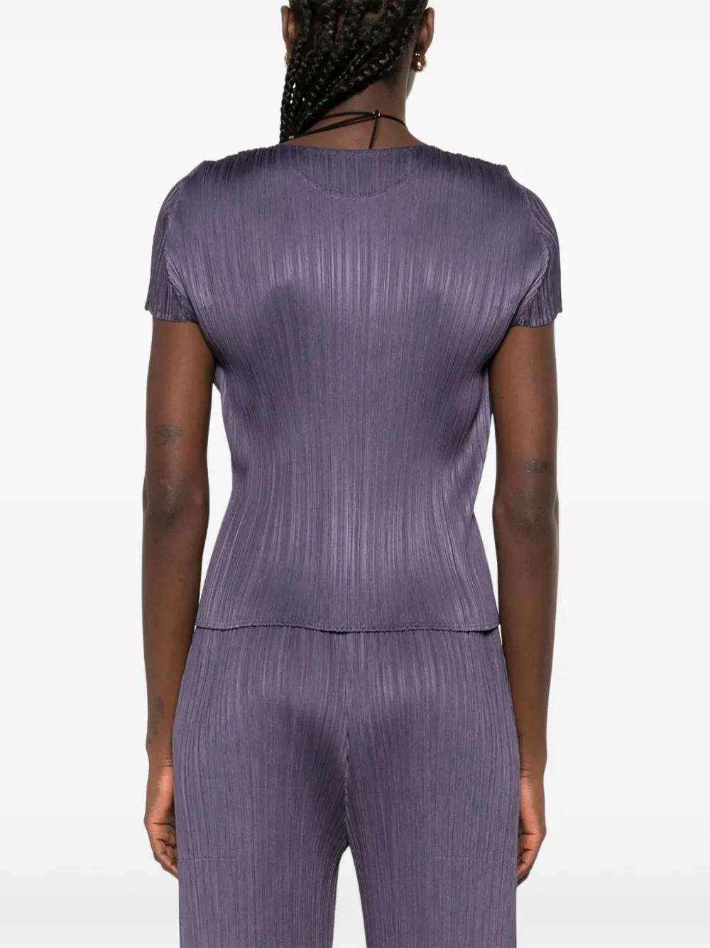 Pleats Please Issey Miyake Geplooide top Blauw