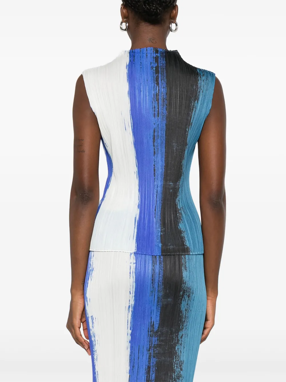 Pleats Please Issey Miyake Geplooide top met geverfd effect Blauw