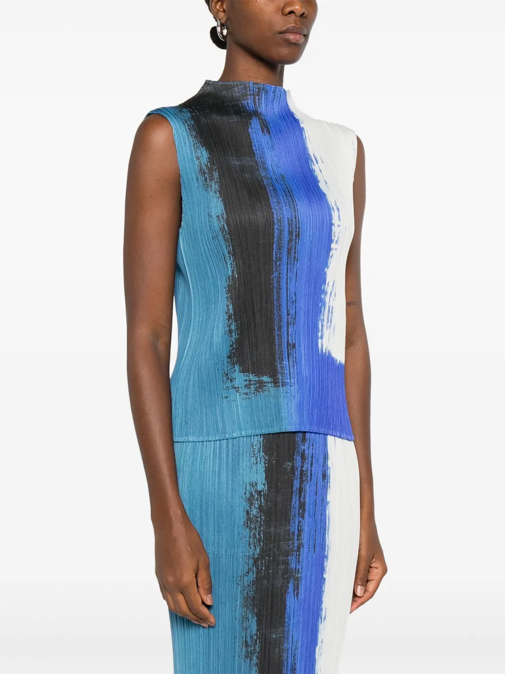 Pleats Please Issey Miyake Geplooide top met geverfd effect Blauw