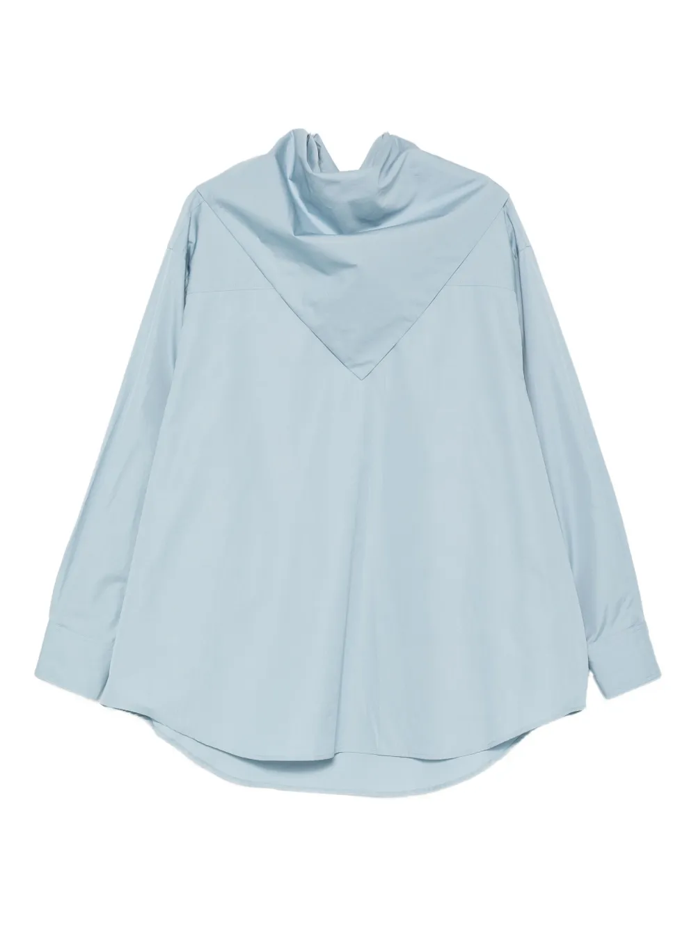 AMI Paris Blouse met ruchekraag Blauw