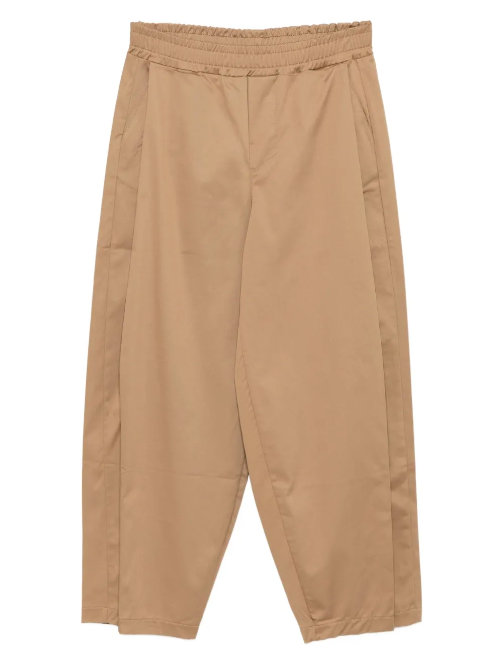 MSGM Kids embroidered-logo tapered trousers | Brown | Image 1
