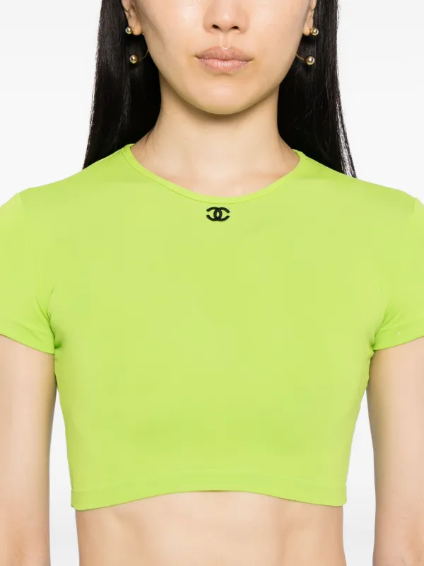 トップス CHANEL CHANEL Pre-Owned 1995-1996 Cropped Knit Top | Black | FARFETCH ZA