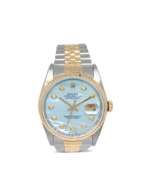 正規品　ROLEX デイトジャスト Rolex 1988 デイトジャスト 34mm | ブルー | FARFETCH JP