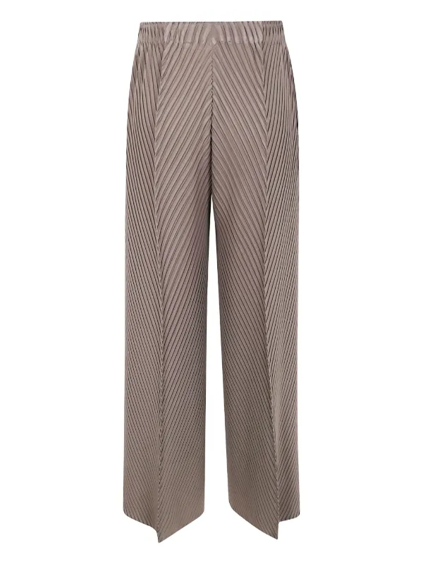 Issey Miyake プリーツ ワイドパンツ | ブラウン | FARFETCH JP
