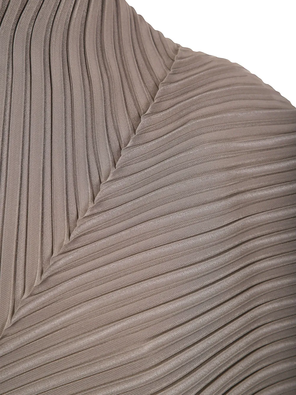 Issey Miyake Pleated Asymmetric Top In Brown