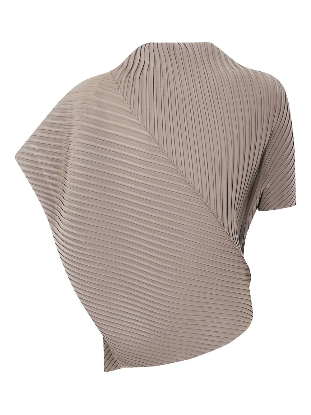 Issey Miyake Asymmetrische geplooide top - Bruin