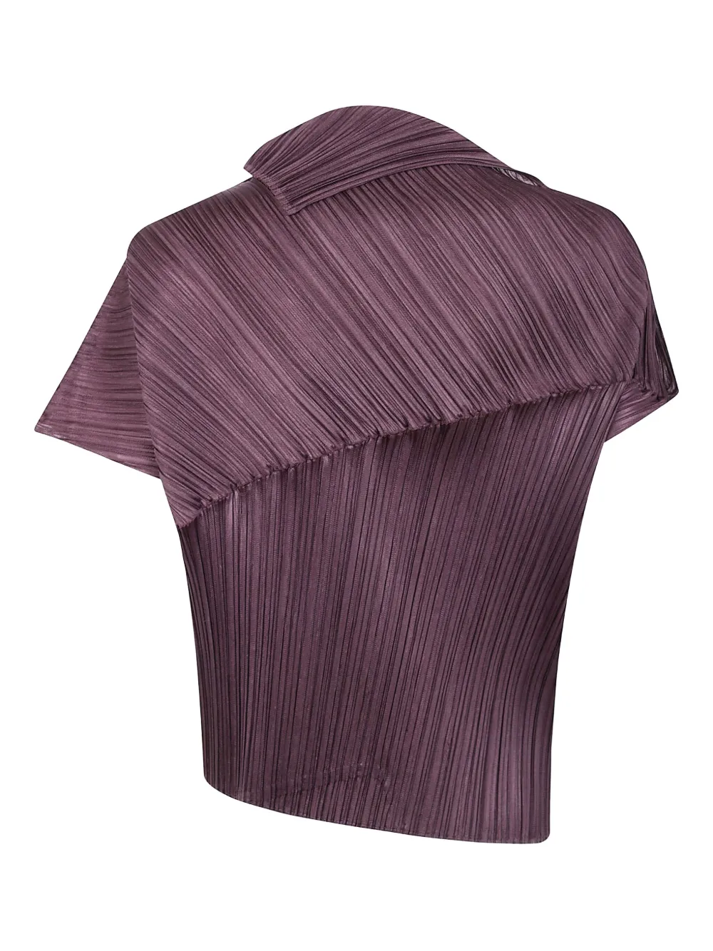 Pleats Please Issey Miyake Leap geplooide asymmetrische top - Bruin