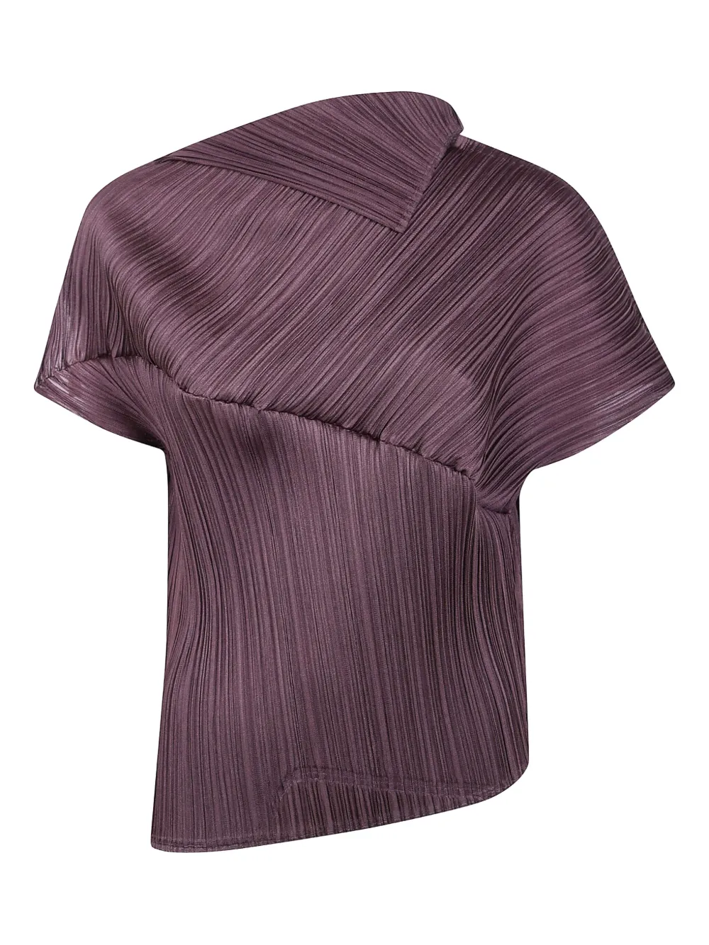 Pleats Please Issey Miyake Leap pleated asymmetric top | Brown | Image 1
