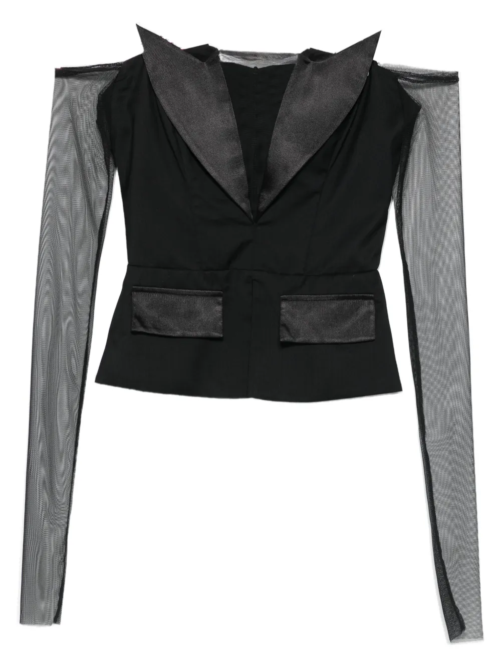 Vestiaire d'un Oiseau Libre tuxedo-corset top | Black | Image 1