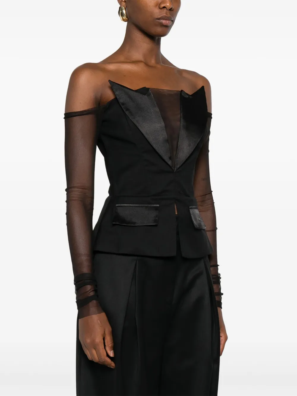 Vestiaire d'un Oiseau Libre Smoking korset top Zwart