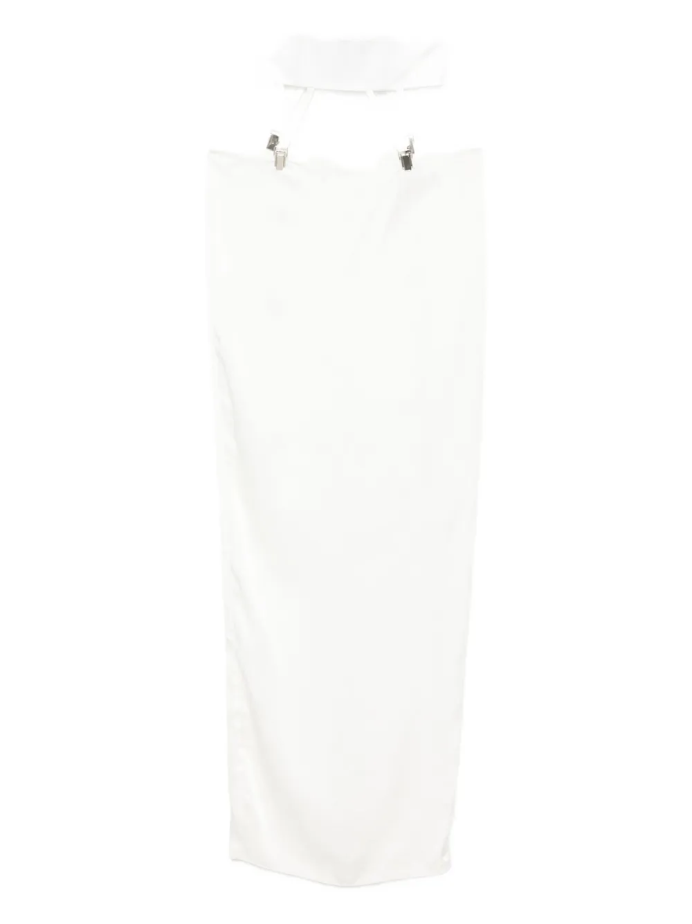 Vestiaire D'un Oiseau Libre Suspender Silk Skirt In White