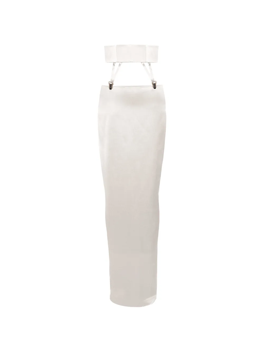 Vestiaire d'un Oiseau Libre Zijden rok met bretels Wit