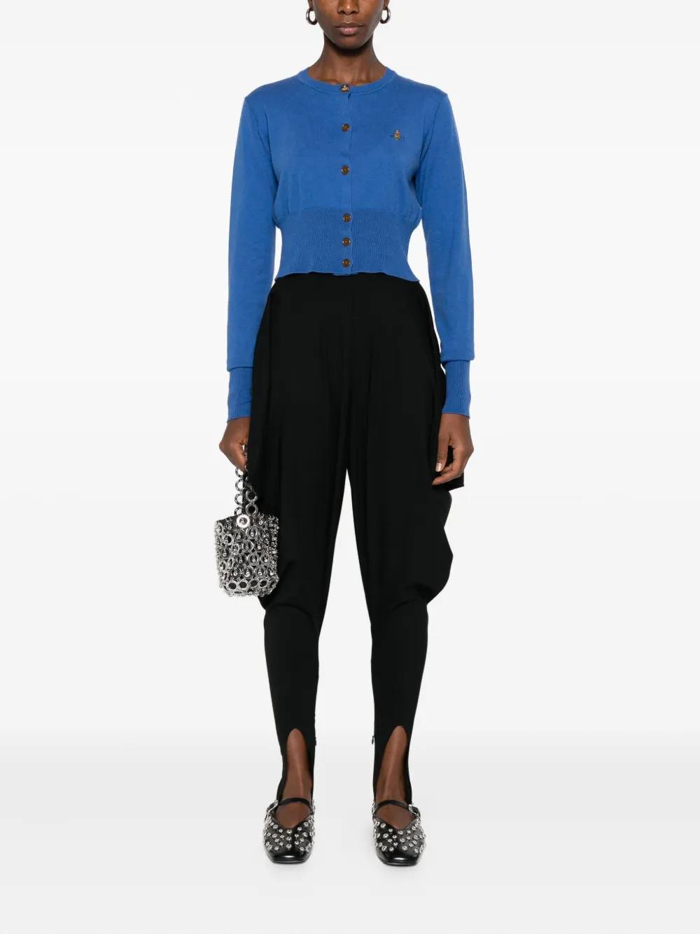 Vivienne Westwood Wollen vest verfraaid met logo's Blauw