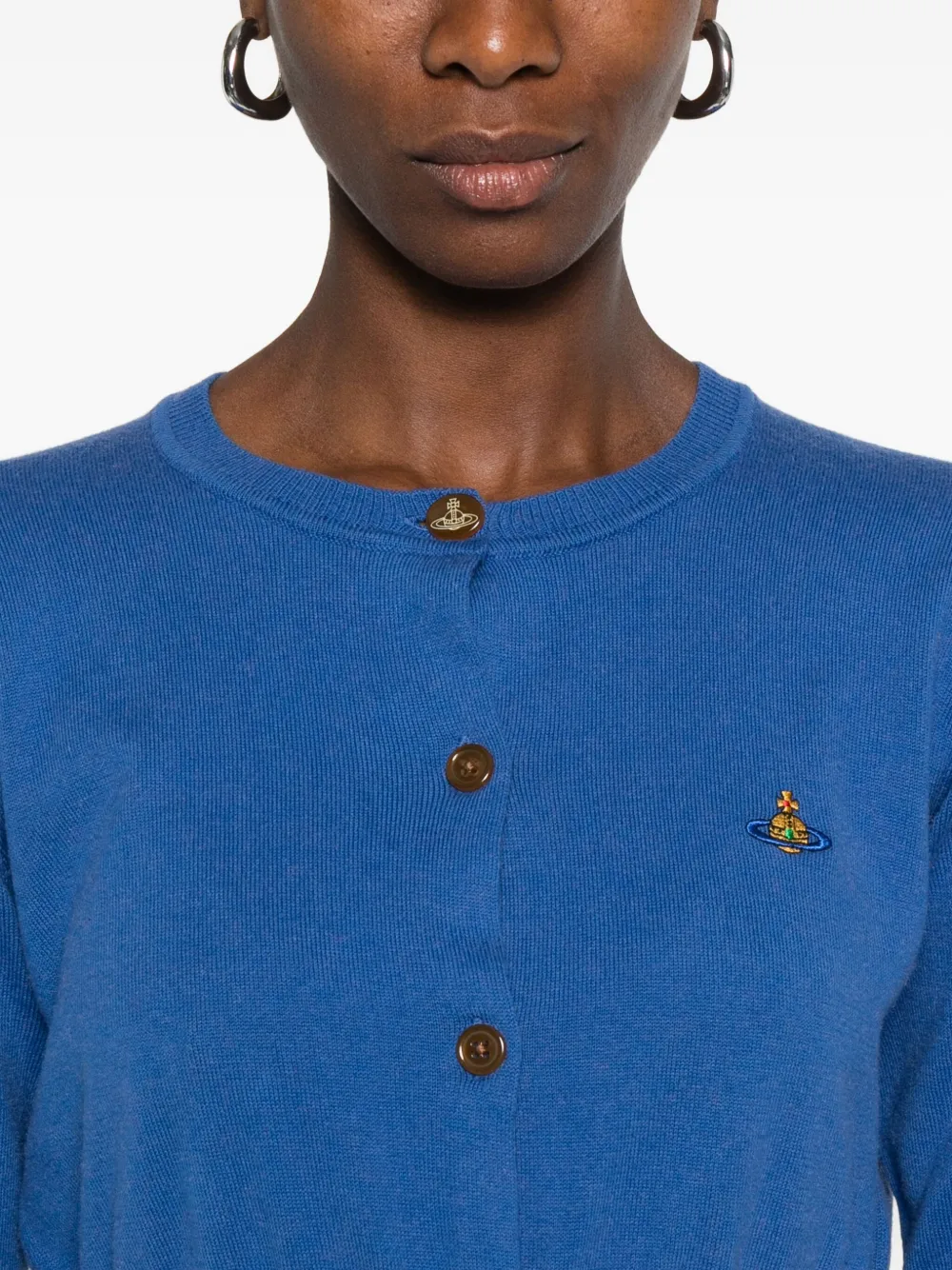 Vivienne Westwood Wollen vest verfraaid met logo's Blauw