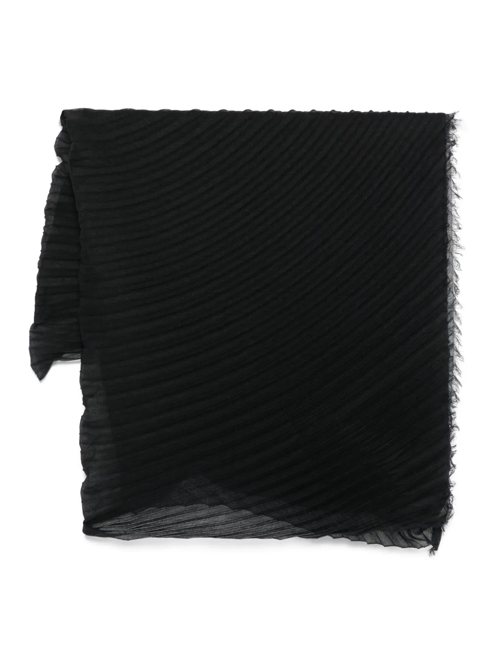 Issey Miyake プリーツ スカーフ - ブラック Issey Miyake プリーツ スカーフ - ブラック