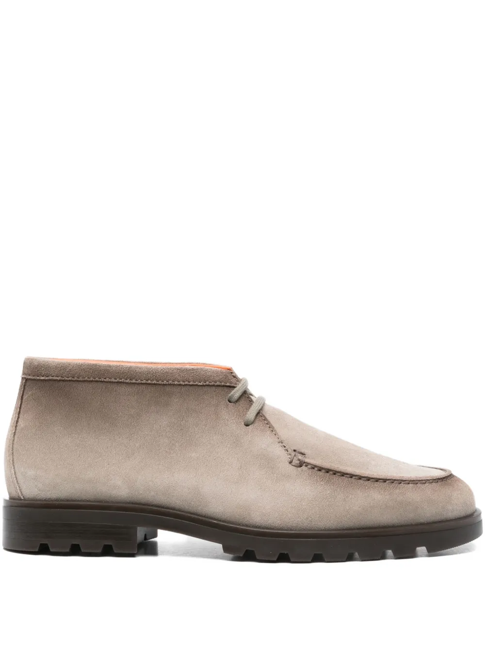 Santoni suede lace-up boots Grey