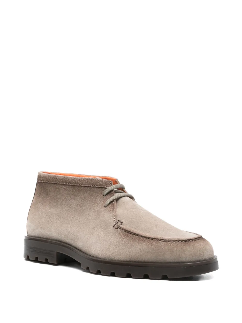 Santoni suede lace-up boots Grey