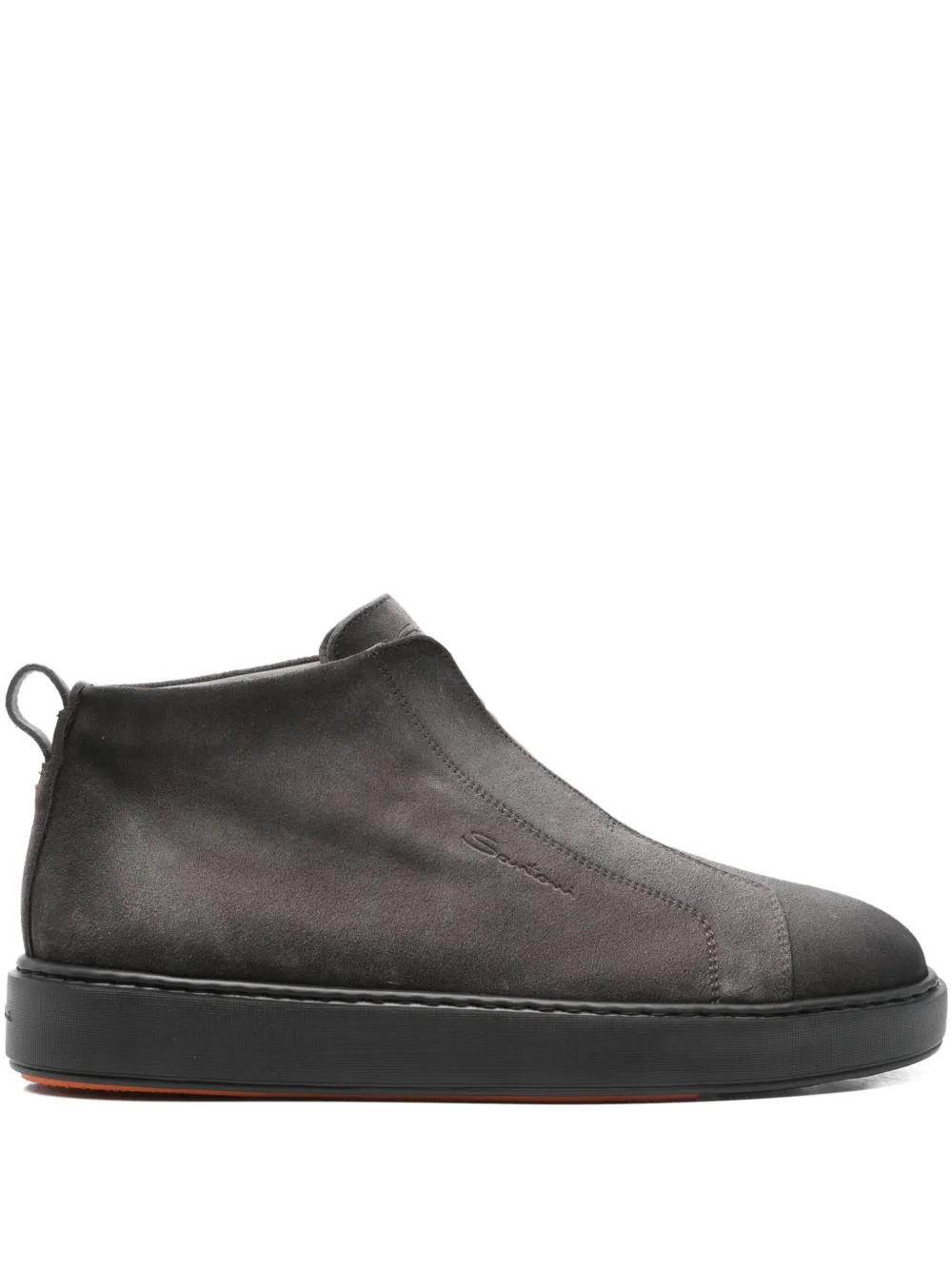 Santoni elastic-panel suede sneakers Grey