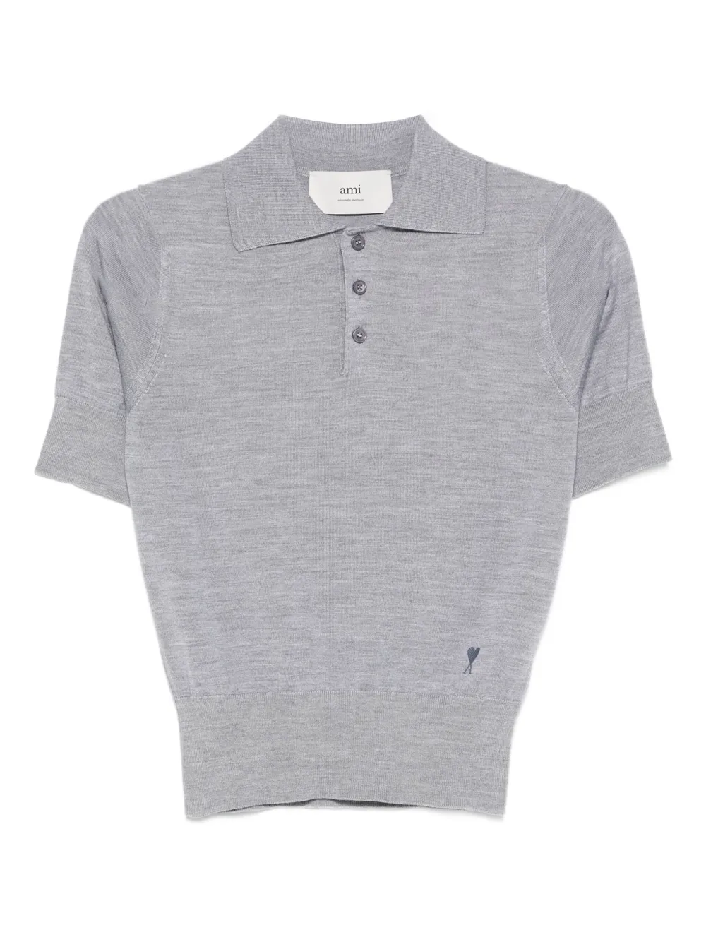 AMI Paris Polotop met korte mouwen Grijs