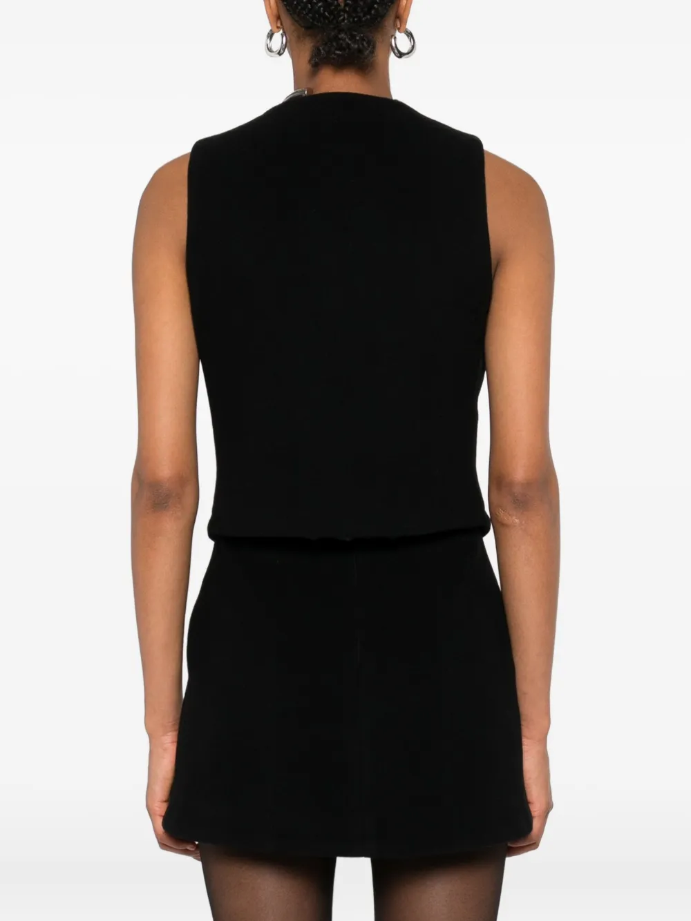 Vestiaire D'un Oiseau Libre V-neck Wool-cashmere Blend Vest In Black