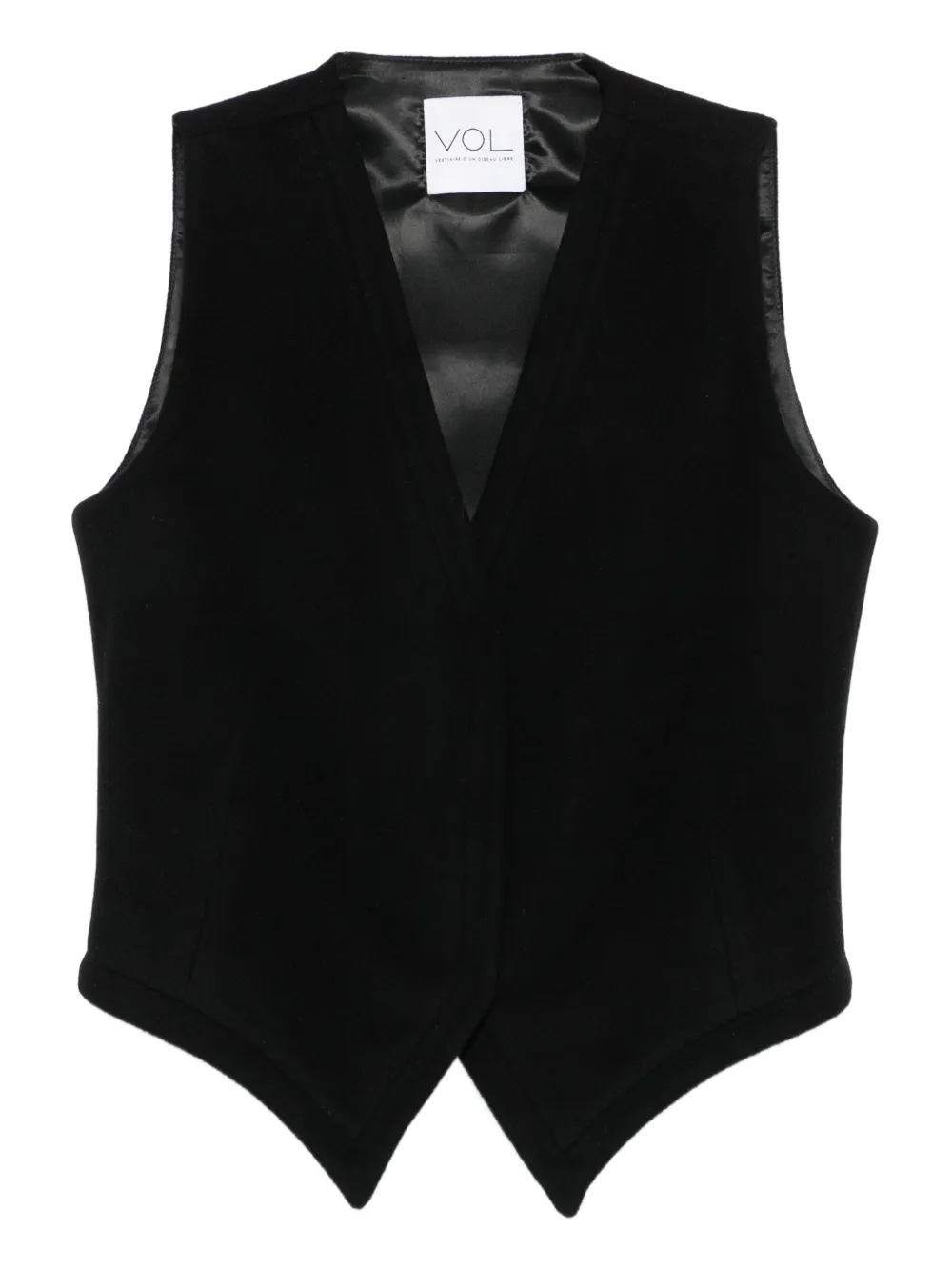 Vestiaire D'un Oiseau Libre V-neck Wool-cashmere Blend Vest In Black