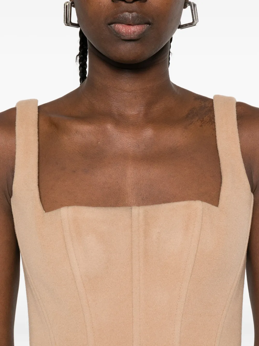 Vestiaire D'un Oiseau Libre Cashmere Panelled Corset In Black