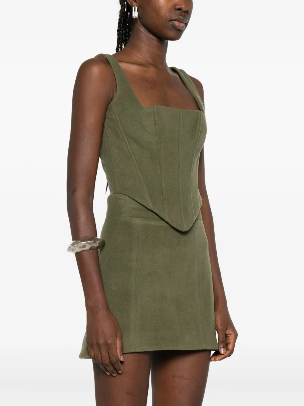 Vestiaire D'un Oiseau Libre Cashmere Corset In Green