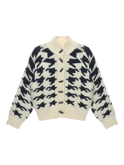 Open YY 千鸟格纹图案开衫