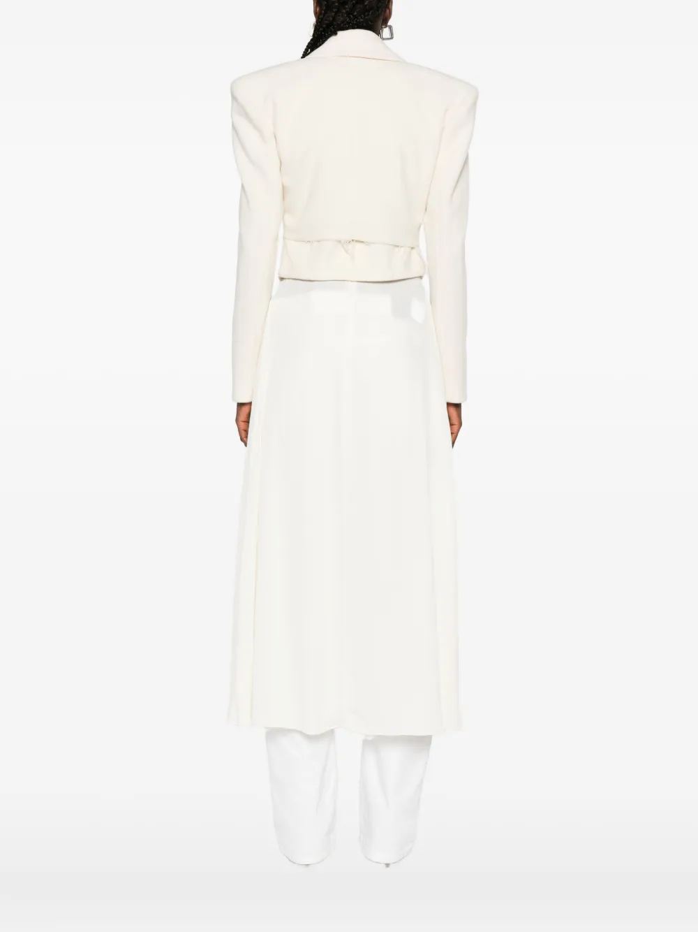 Vestiaire D'un Oiseau Libre Frayed-hem Cashmere Jacket In Neutral