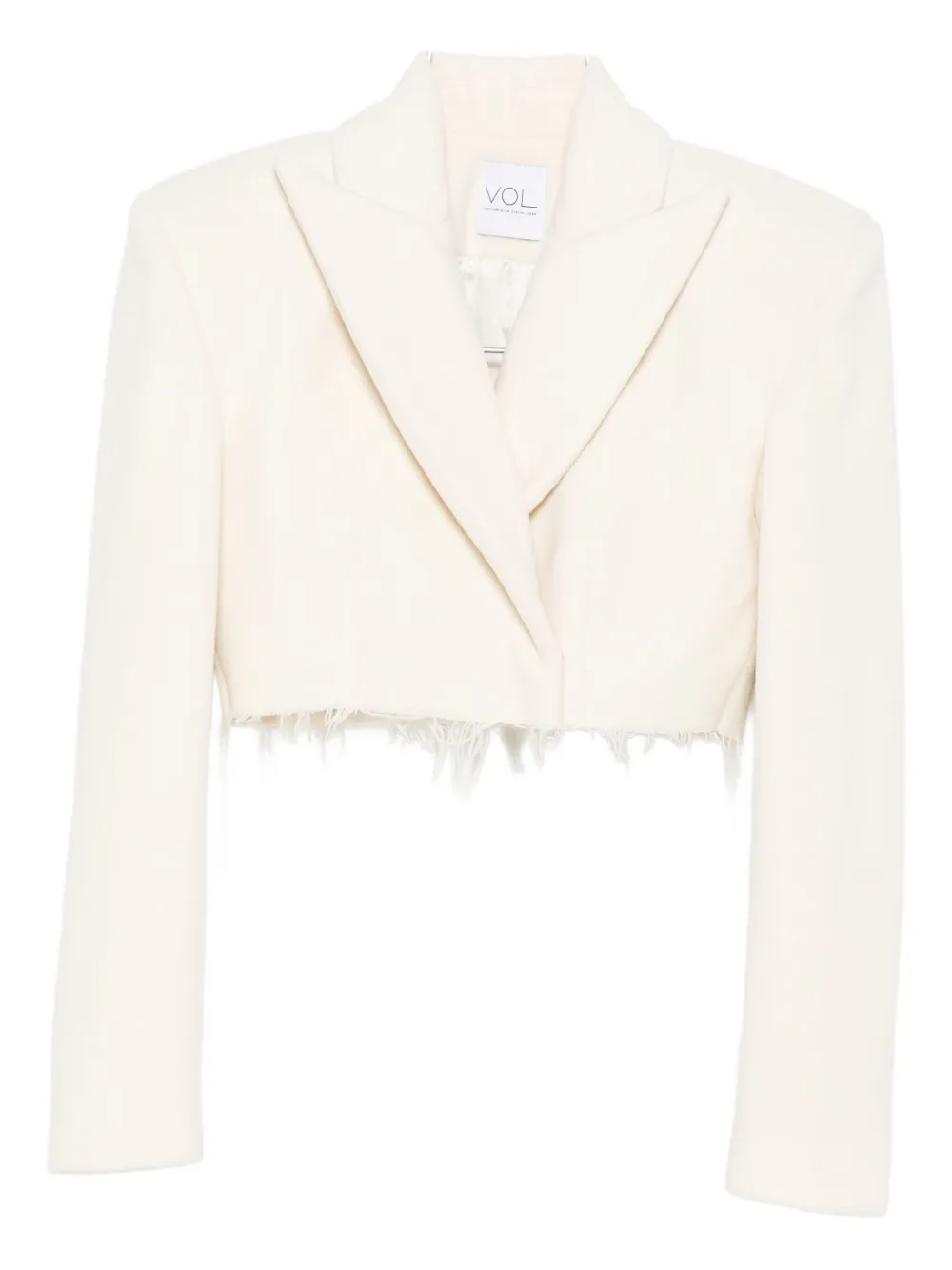 Vestiaire D'un Oiseau Libre Frayed-hem Cashmere Jacket In Neutral
