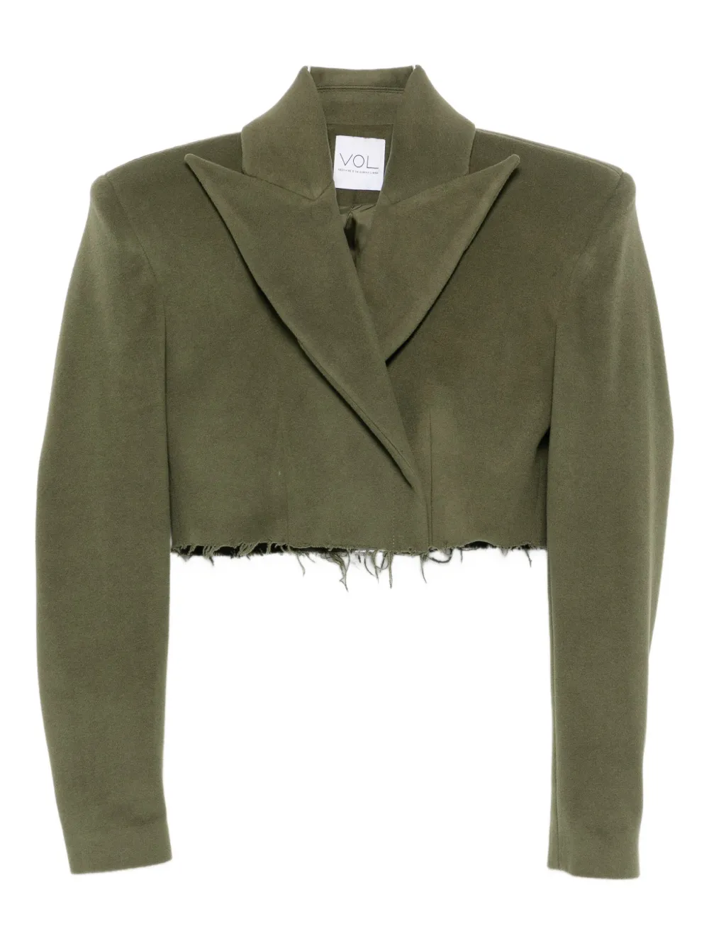 Vestiaire d'un Oiseau Libre frayed-hem wide-lapels jacket - グリーン Vestiaire d'un Oiseau Libre frayed-hem wide-lapels jacket - グリーン