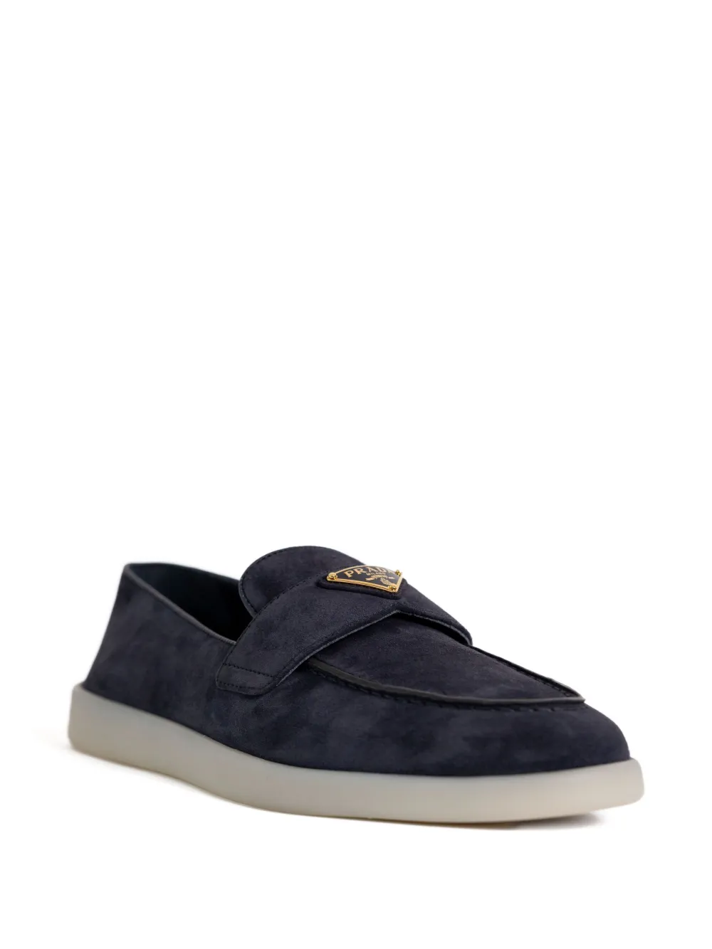 Prada suede logo loafers - Blauw