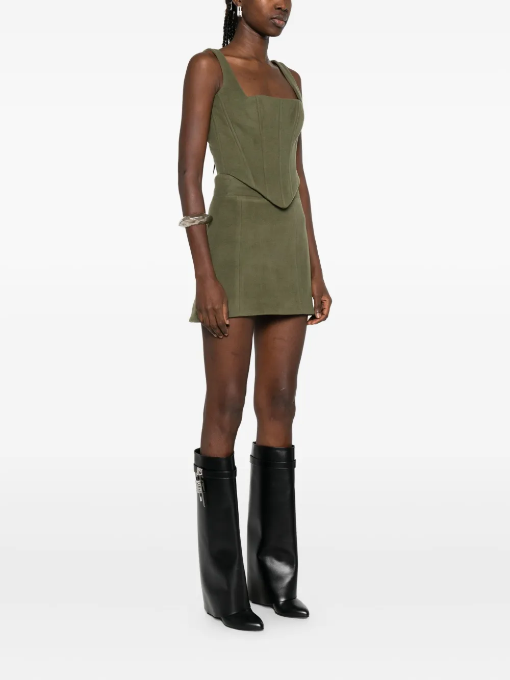 Vestiaire D'un Oiseau Libre High-waisted Mini Skirt In Green