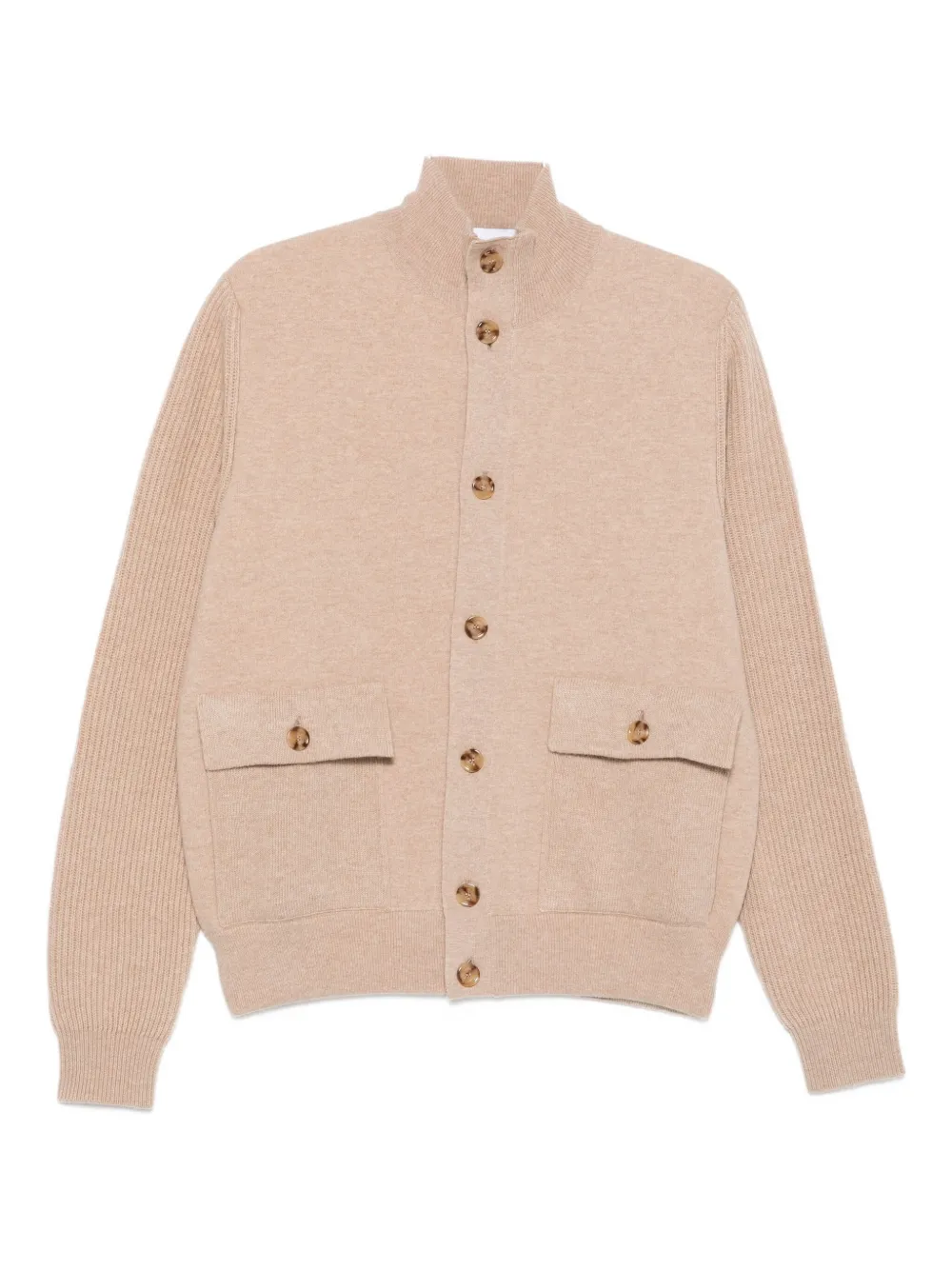 Lardini Vest met geribbelde manchetten Beige