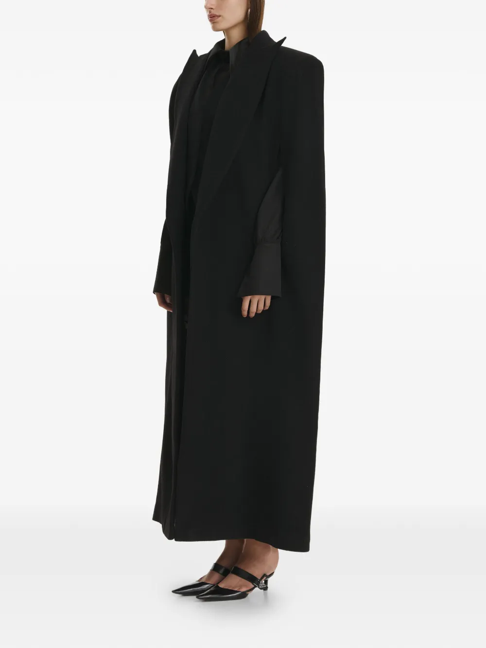  Vestiaire D'un Oiseau Libre Collared Slit Cape - Black 