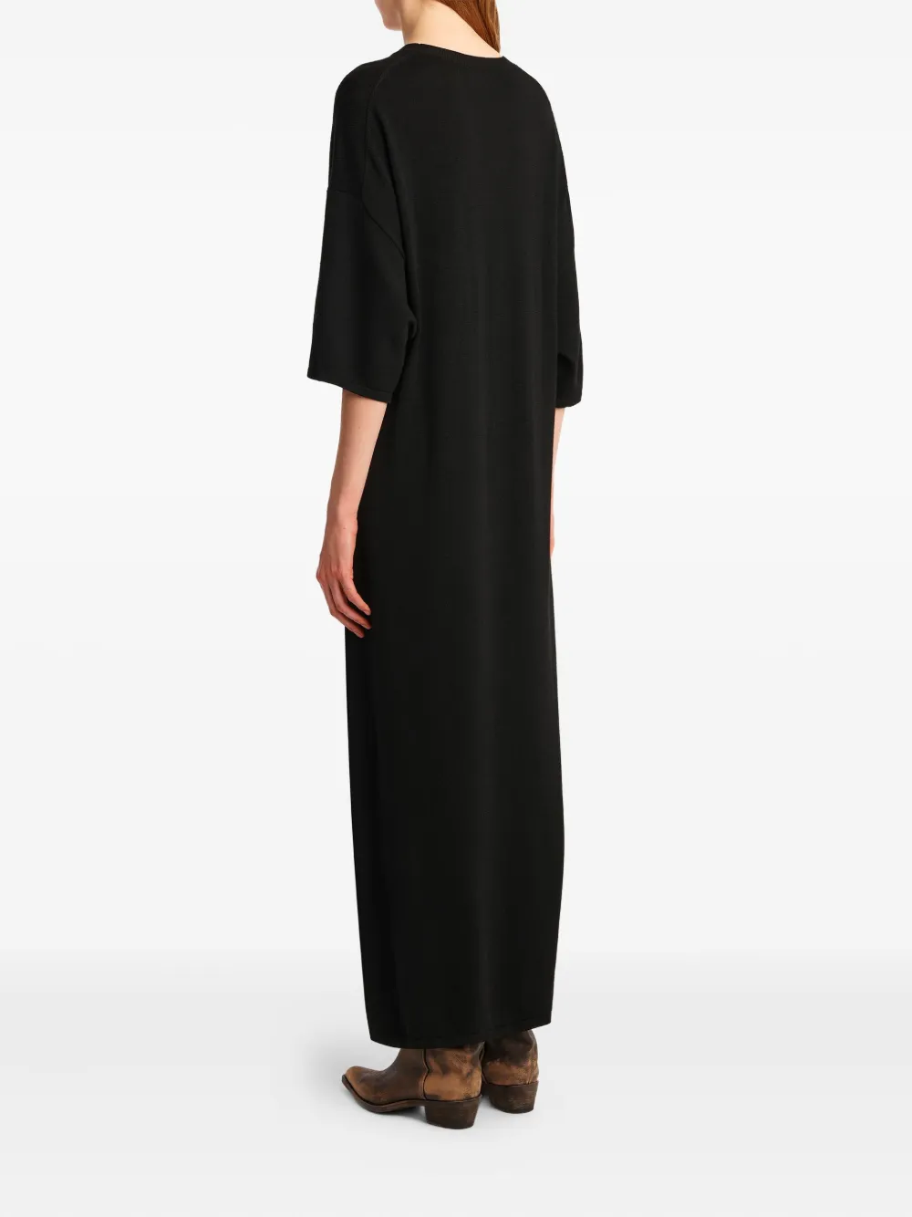 KHAITE Maxi-jurk met ronde hals Zwart